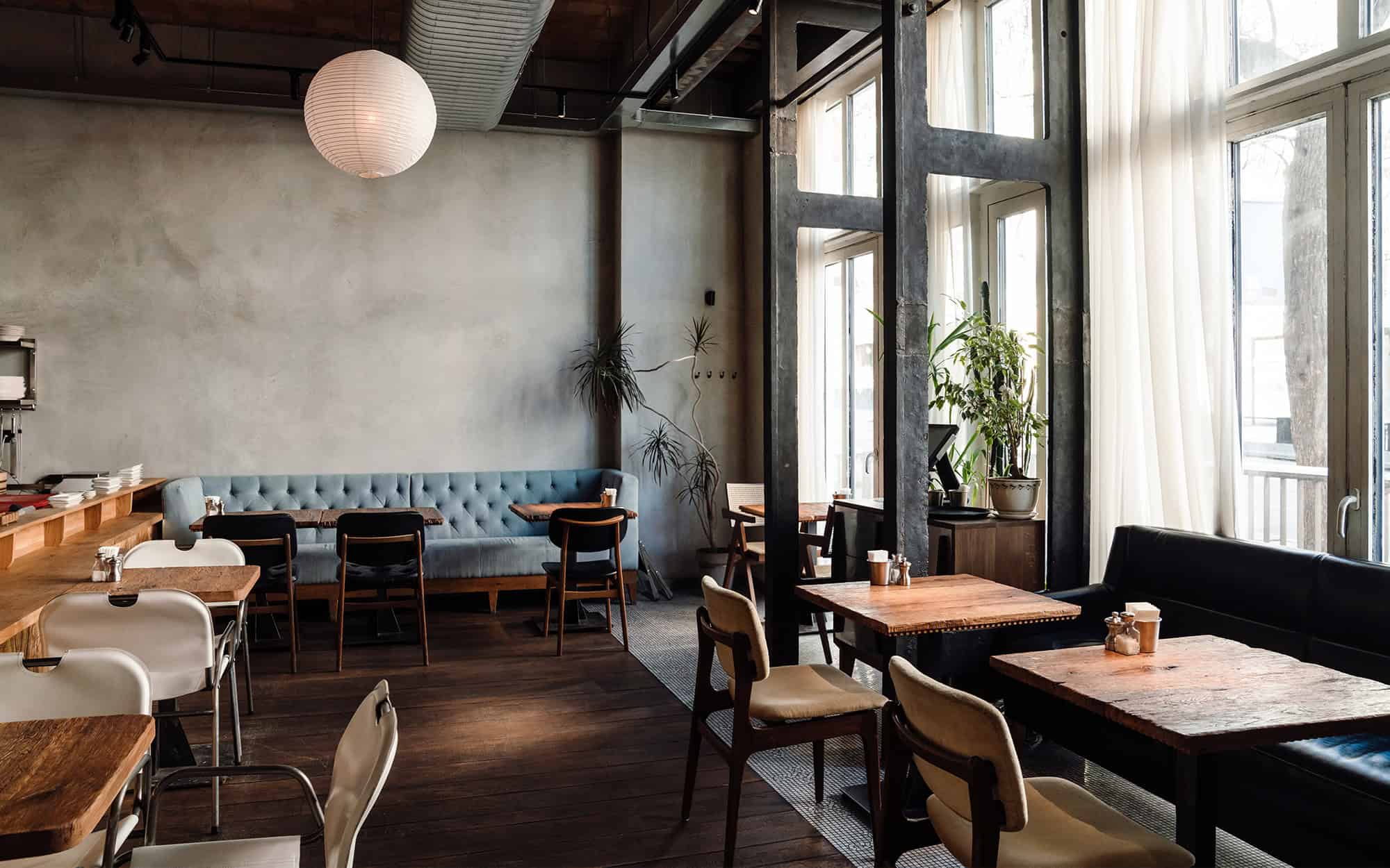 Interior of modern restaurant