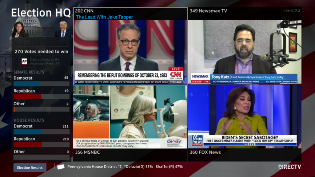 mix channels on directv